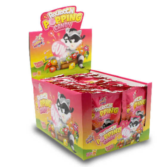 ROCKOON POPPING CANDY GUM TUTTI FRUTTI 8GR x 50 UNS