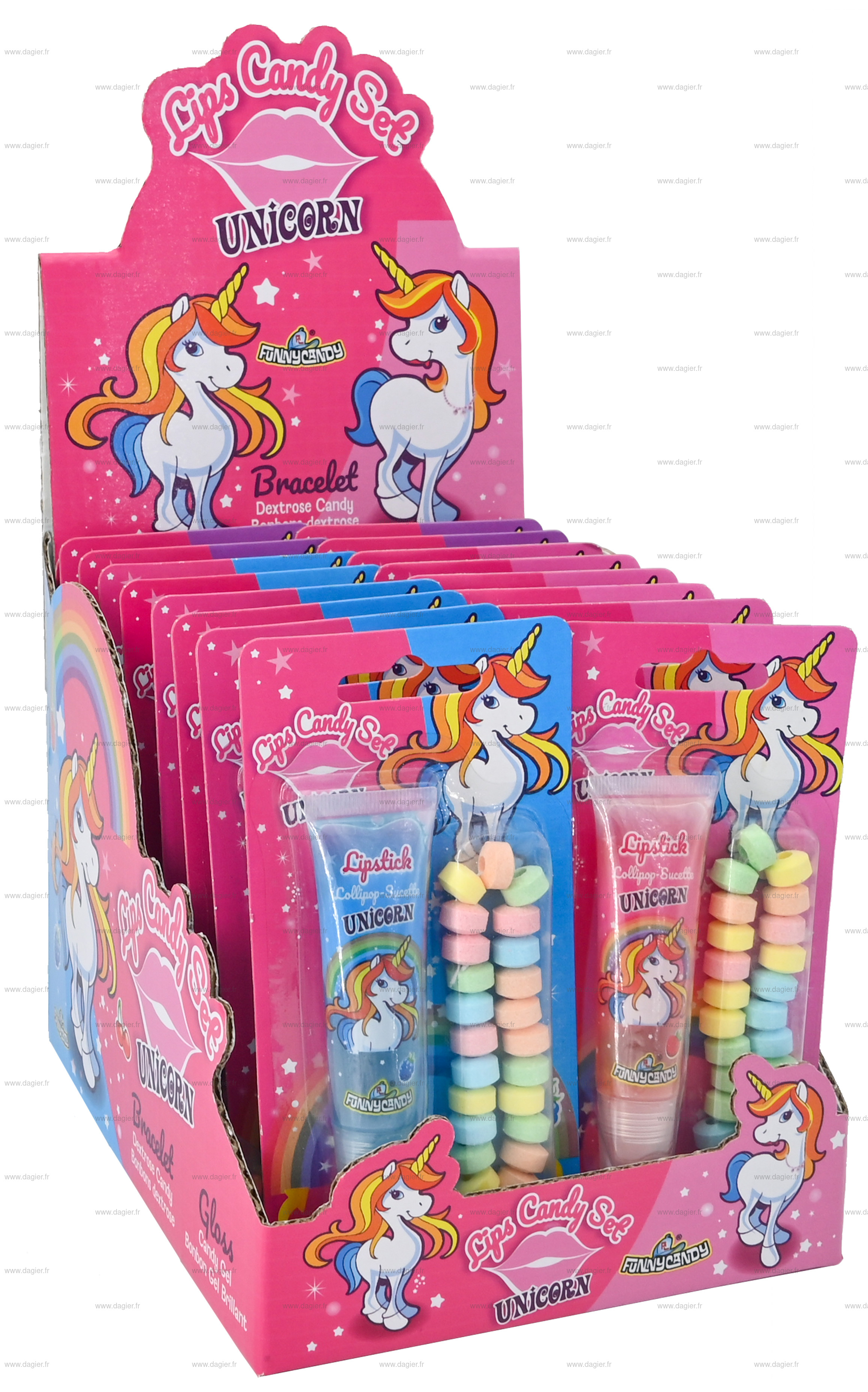 UNICORN LIPGLOSS & BRACELET 31GR x 18 UNS