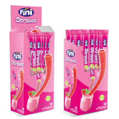 FINI -Paille Fraise x50