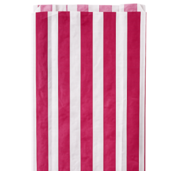 SACHETS CROISSANT PERSONNALISES ROSE ET BLANC 19x8x35 CM x 250 UNS