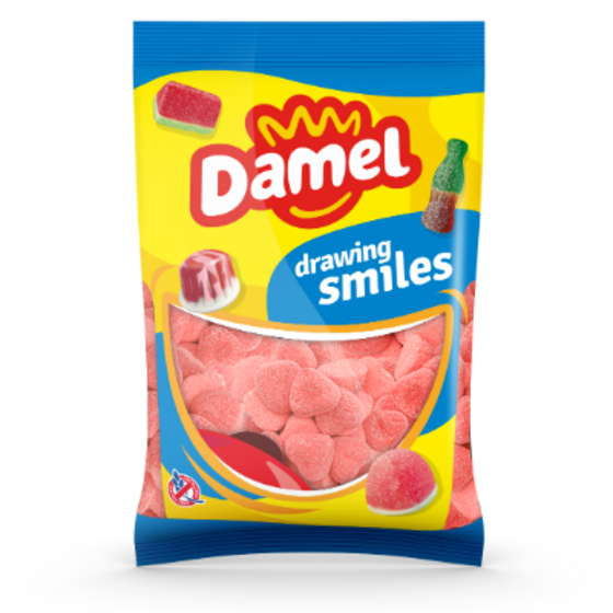 Damel Vrac - Coeur fourr� acide fraise Halal x1kg