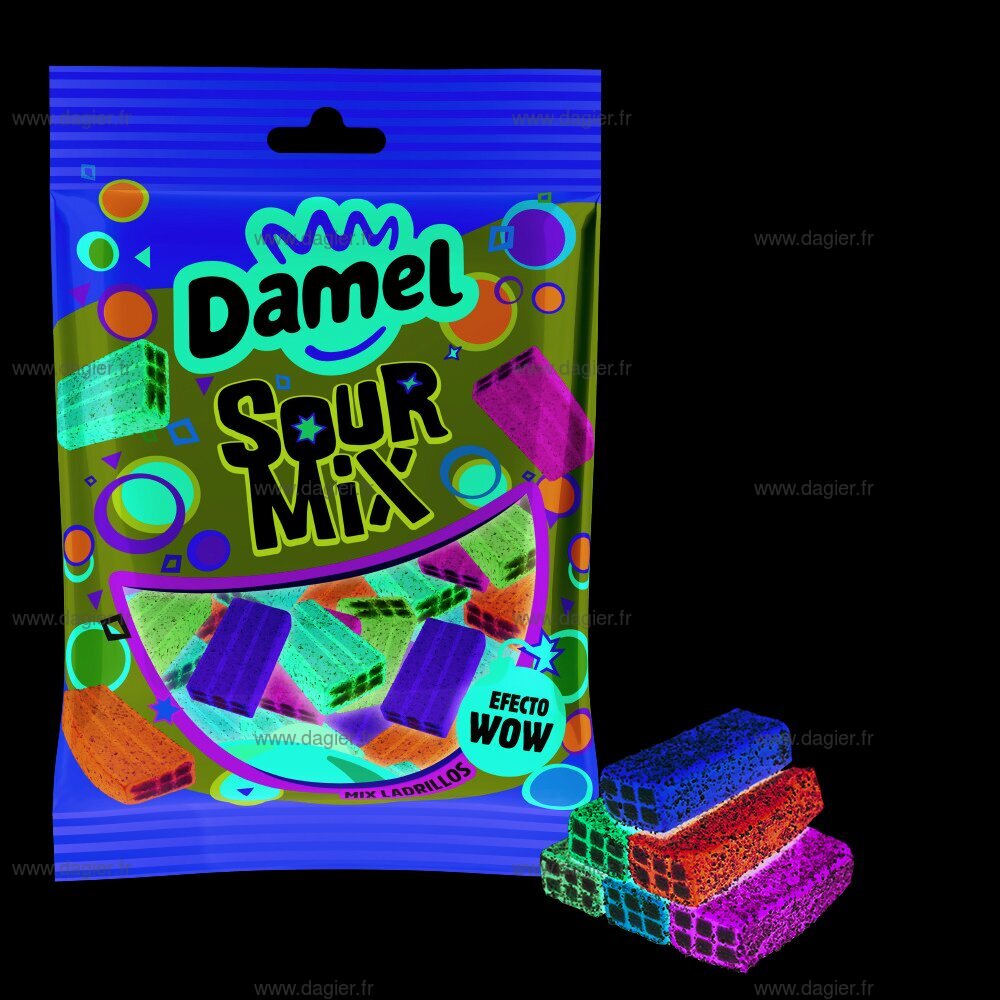 DAMEL - Sour Mix Brique couleur 80gr x 12 uns