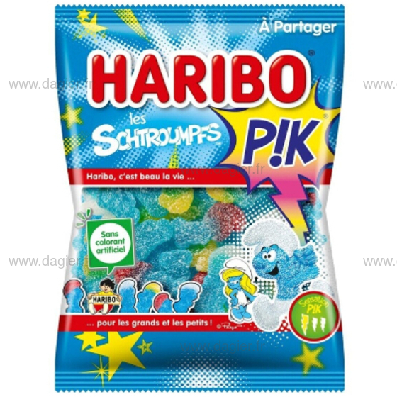 HARIBO - SCHTROUMPFS PIK 120 gr Carton de 30 sachets