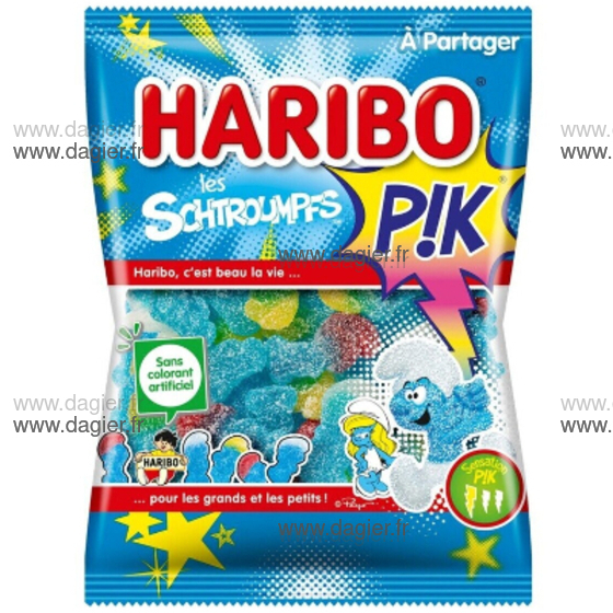 HARIBO - SCHTROUMPFS PIK 120 gr Carton de 30 sachets