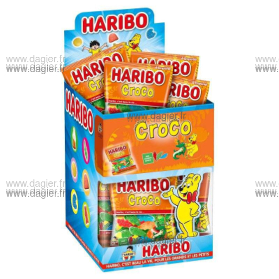 HARIBO - CROCO 40gr Boite de 30 mini sachets HLLWN