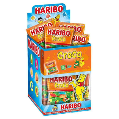 HARIBO - CROCO 40gr Boite de 30 mini sachets HLLWN