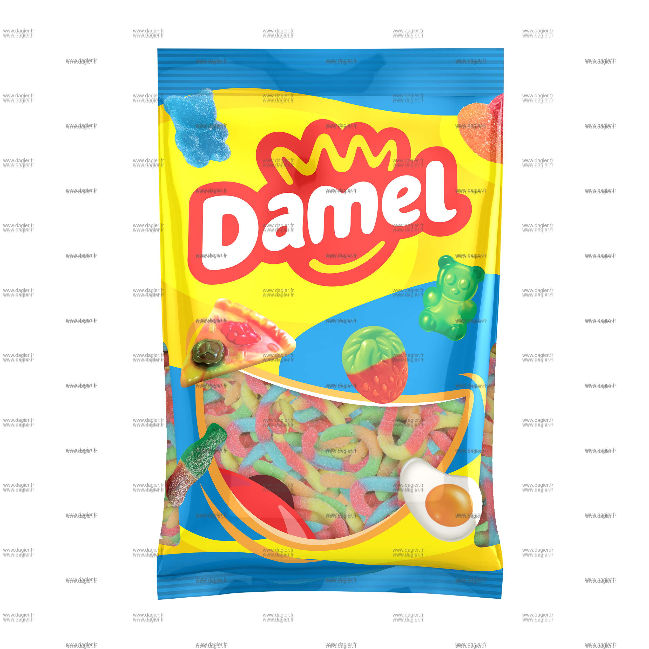 Damel Vrac - Vers de Terre Acide Halal x1kg HLLWN